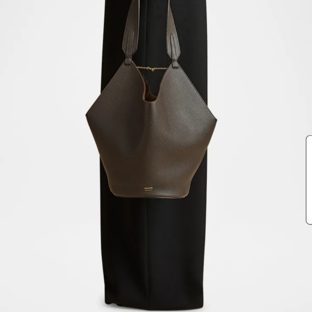 Khaite Small Lotus Bag Dark Brown Pebbled Leather Excellent Condition MSRP $2480 - Picture 2 of 16